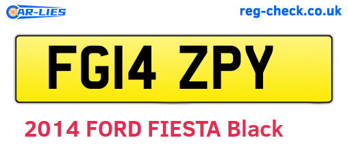 FG14ZPY are the vehicle registration plates.