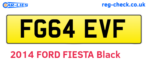 FG64EVF are the vehicle registration plates.