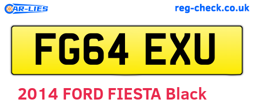 FG64EXU are the vehicle registration plates.