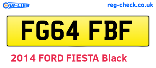 FG64FBF are the vehicle registration plates.