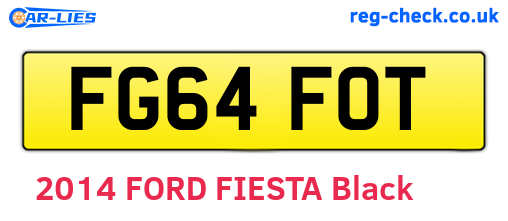 FG64FOT are the vehicle registration plates.