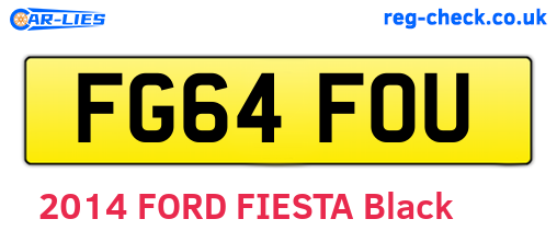 FG64FOU are the vehicle registration plates.