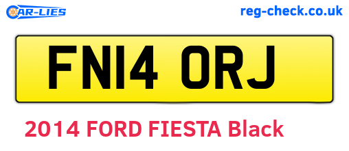 FN14ORJ are the vehicle registration plates.