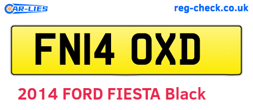 FN14OXD are the vehicle registration plates.