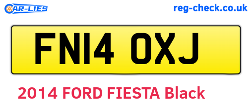 FN14OXJ are the vehicle registration plates.