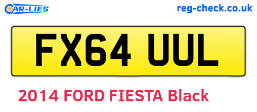 FX64UUL are the vehicle registration plates.