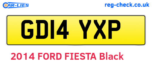 GD14YXP are the vehicle registration plates.