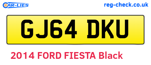 GJ64DKU are the vehicle registration plates.