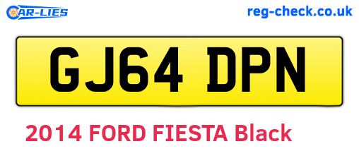 GJ64DPN are the vehicle registration plates.