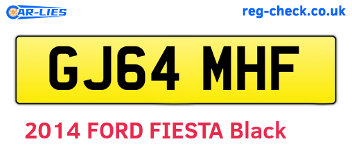 GJ64MHF are the vehicle registration plates.