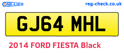 GJ64MHL are the vehicle registration plates.
