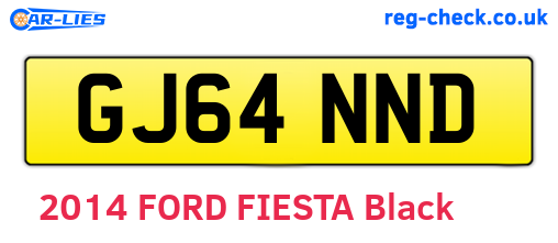 GJ64NND are the vehicle registration plates.