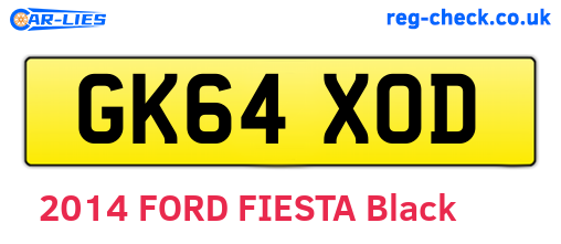 GK64XOD are the vehicle registration plates.