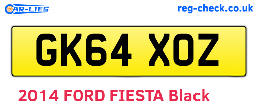 GK64XOZ are the vehicle registration plates.