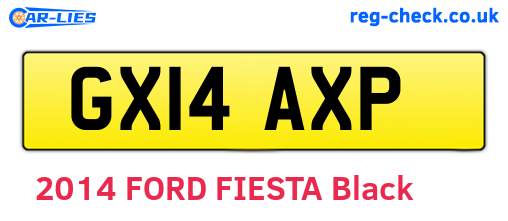 GX14AXP are the vehicle registration plates.