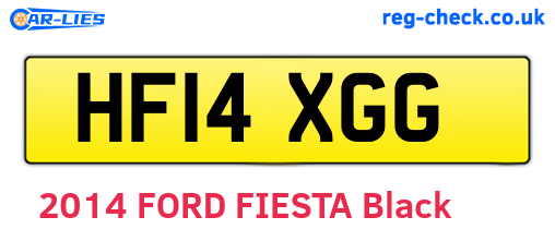 HF14XGG are the vehicle registration plates.