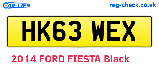 HK63WEX are the vehicle registration plates.