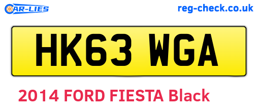 HK63WGA are the vehicle registration plates.