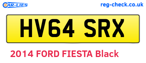 HV64SRX are the vehicle registration plates.