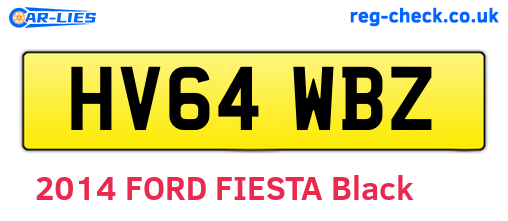 HV64WBZ are the vehicle registration plates.