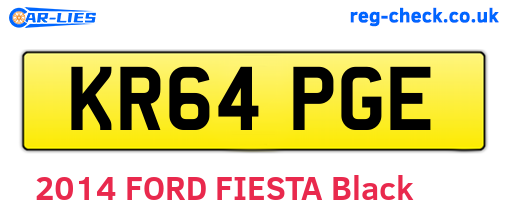 KR64PGE are the vehicle registration plates.