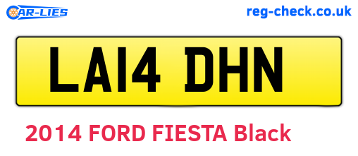 LA14DHN are the vehicle registration plates.