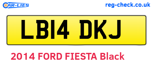 LB14DKJ are the vehicle registration plates.