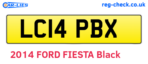 LC14PBX are the vehicle registration plates.