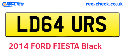 LD64URS are the vehicle registration plates.