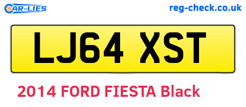 LJ64XST are the vehicle registration plates.