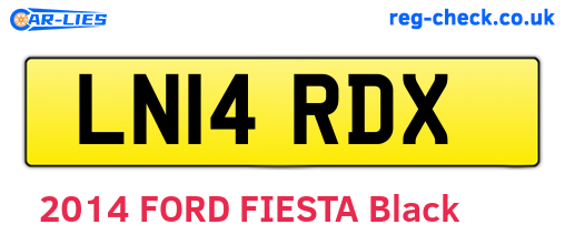 LN14RDX are the vehicle registration plates.