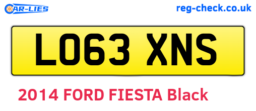 LO63XNS are the vehicle registration plates.