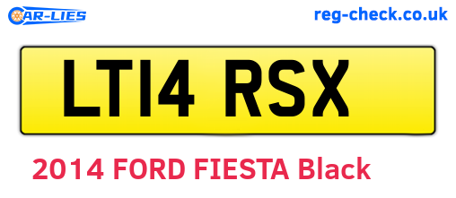 LT14RSX are the vehicle registration plates.