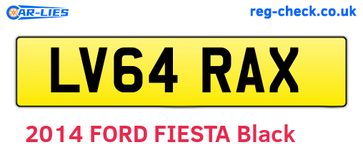 LV64RAX are the vehicle registration plates.