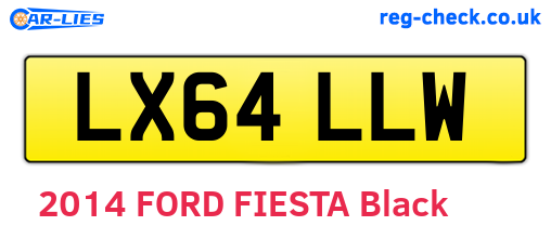 LX64LLW are the vehicle registration plates.
