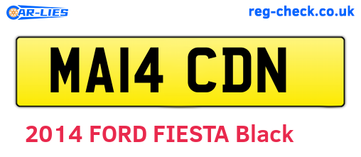 MA14CDN are the vehicle registration plates.
