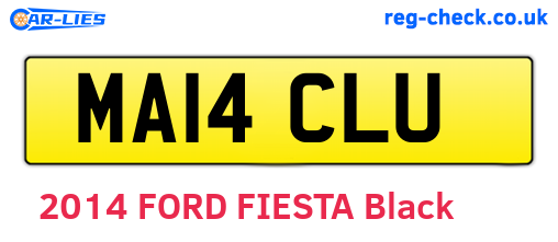 MA14CLU are the vehicle registration plates.