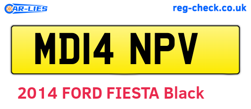 MD14NPV are the vehicle registration plates.