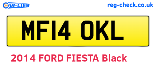 MF14OKL are the vehicle registration plates.