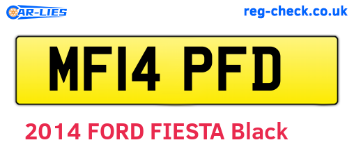 MF14PFD are the vehicle registration plates.