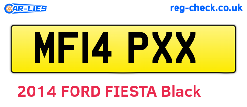MF14PXX are the vehicle registration plates.