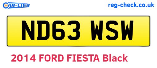 ND63WSW are the vehicle registration plates.