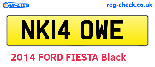 NK14OWE are the vehicle registration plates.