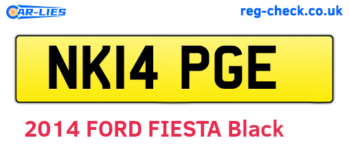 NK14PGE are the vehicle registration plates.