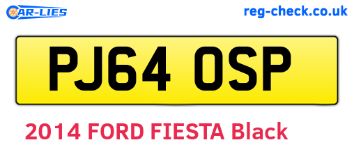 PJ64OSP are the vehicle registration plates.