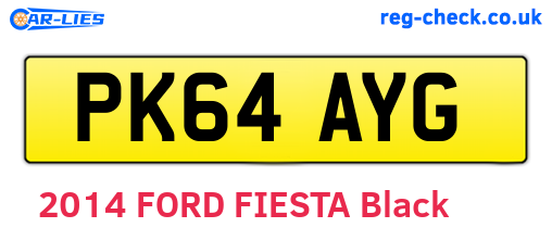 PK64AYG are the vehicle registration plates.