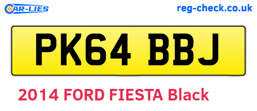 PK64BBJ are the vehicle registration plates.