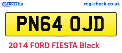 PN64OJD are the vehicle registration plates.