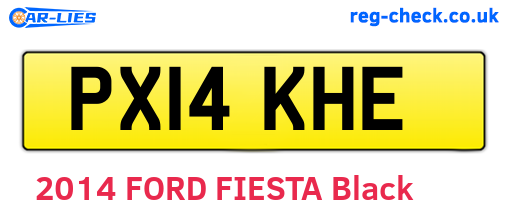 PX14KHE are the vehicle registration plates.