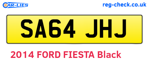 SA64JHJ are the vehicle registration plates.